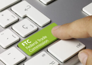FTC, Federal Trade Commission, on a computer keyboard.