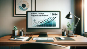 trends in copywriting demand 2024, graph, bar graph, line graph