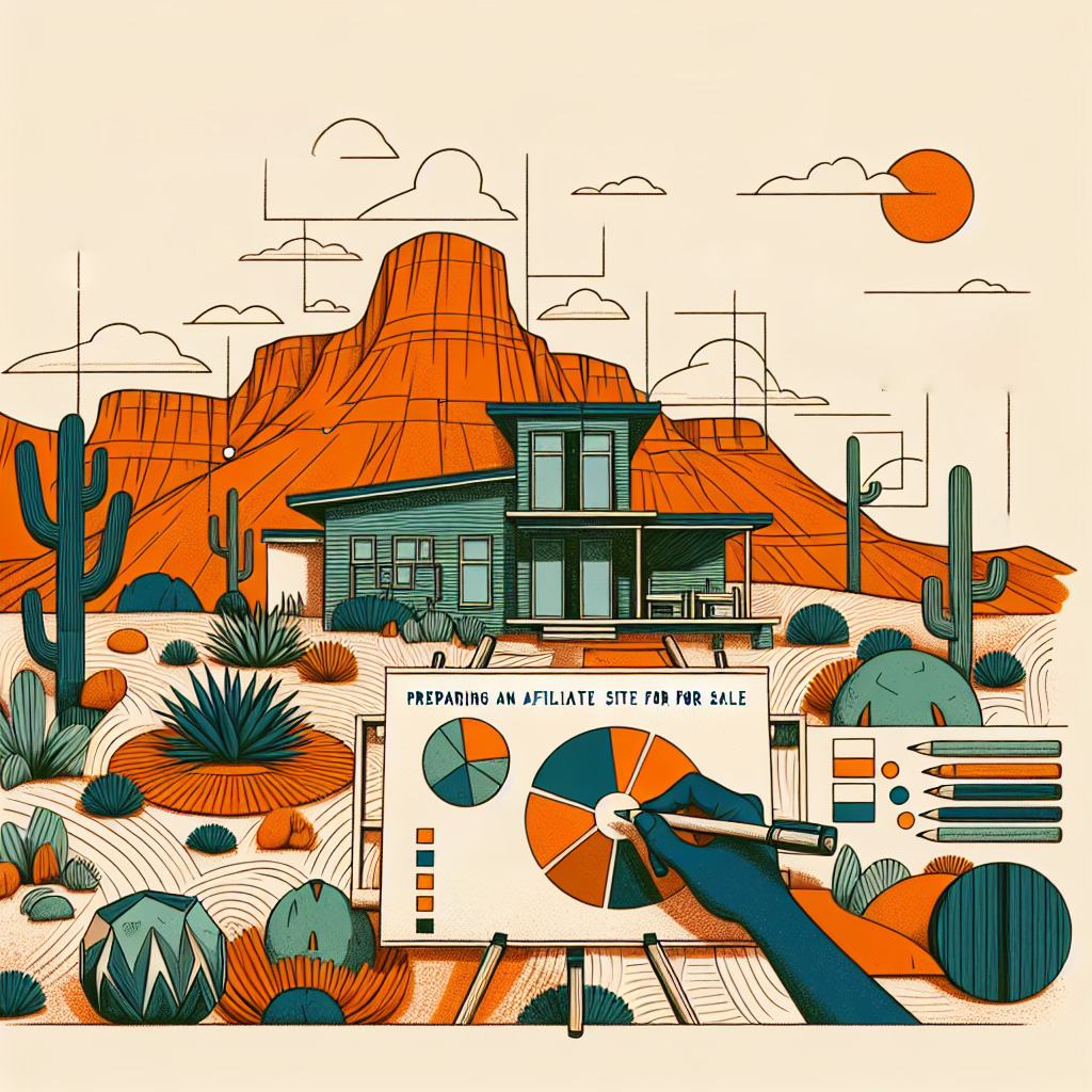 illustration of a house in the desert with a chart that says "signs it's time to sell"