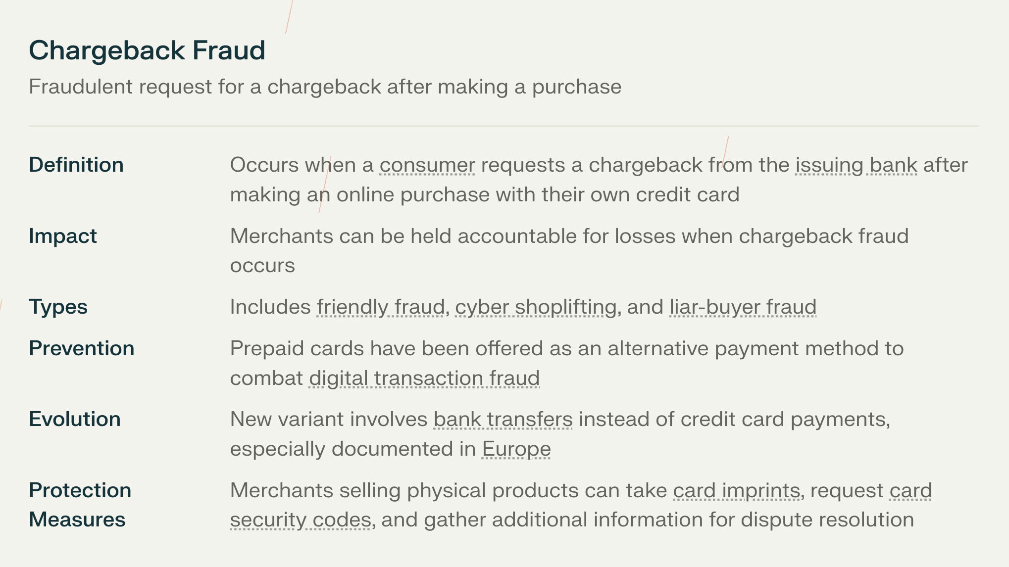 chargeback scam table