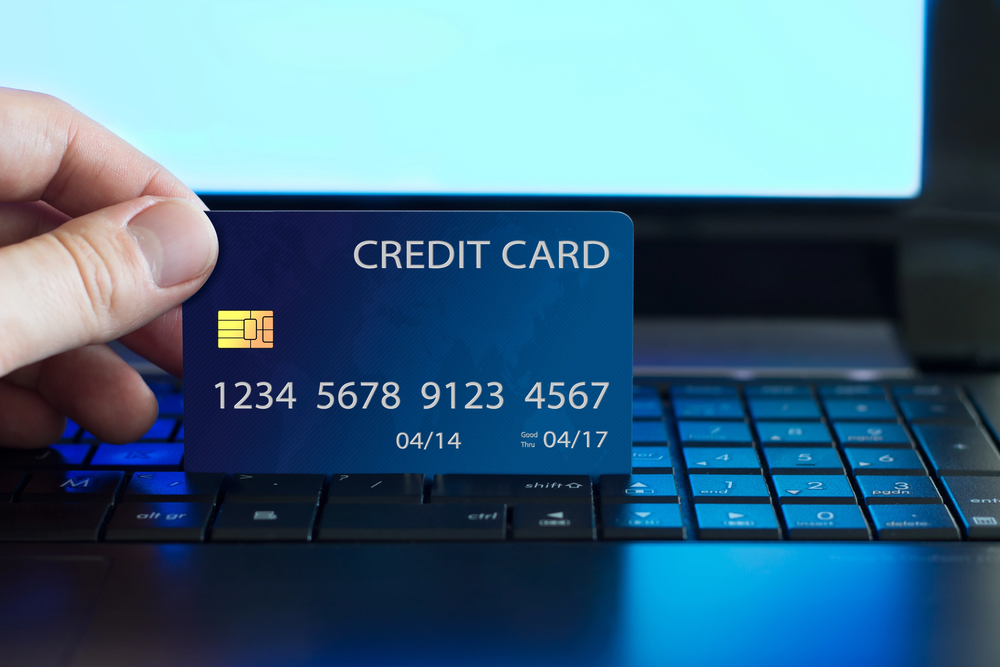 Credit card payment on the internet.